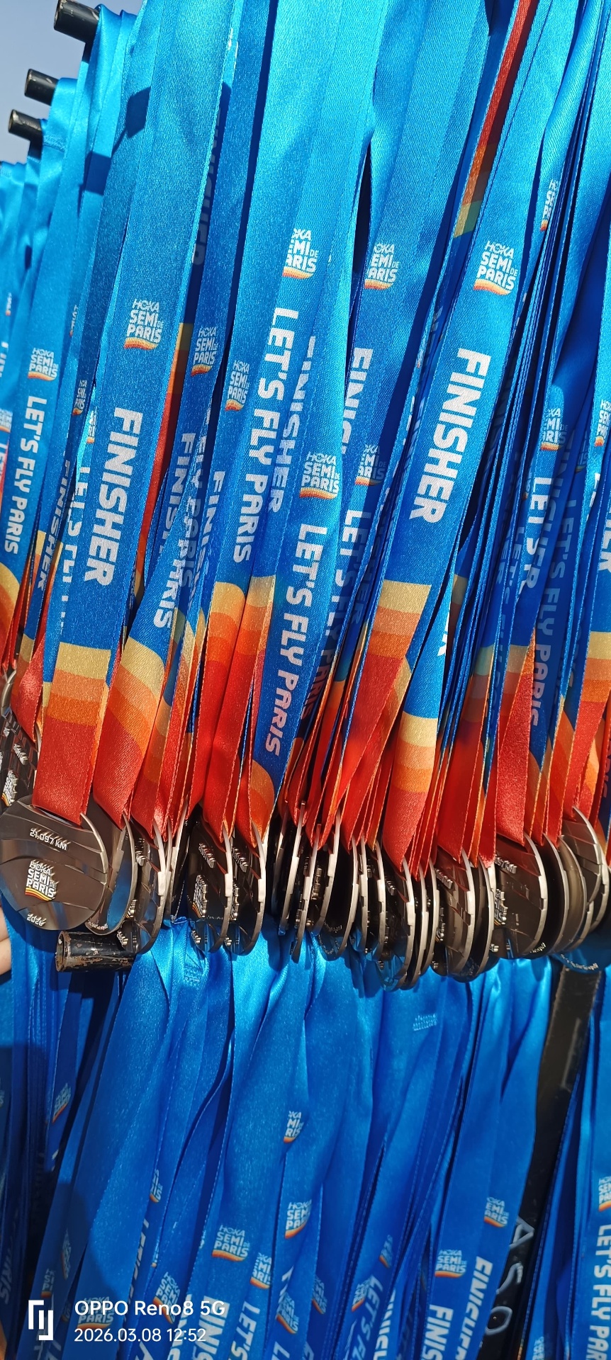 Row of finisher medals